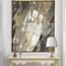 Designart - Gold, Black and White Hanpainted Abstract - Traditional Canvas in Gold Frame